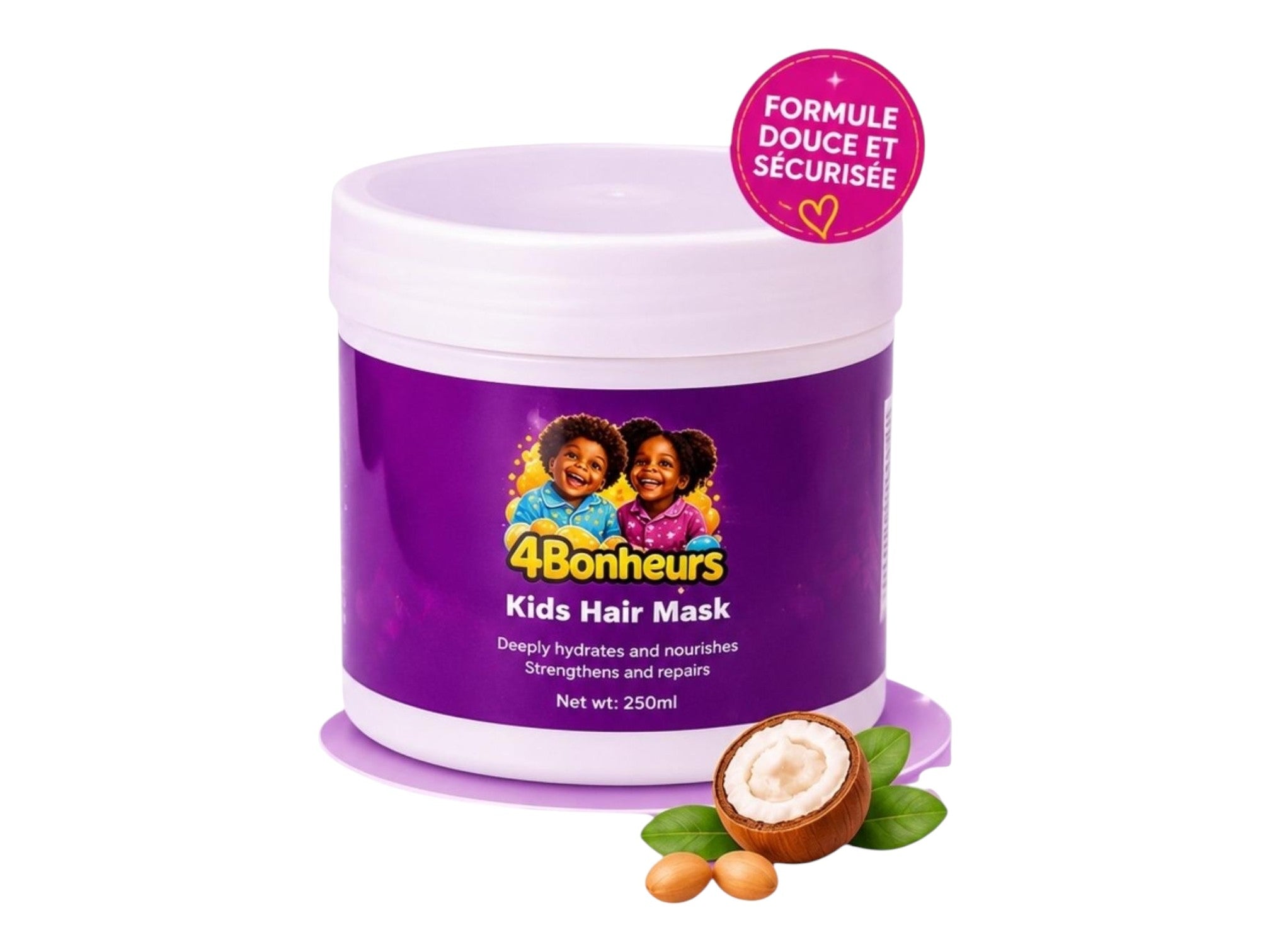 4Bonheurs kids hair mask 250 ml – masque capillaire nourrissant pour enfants