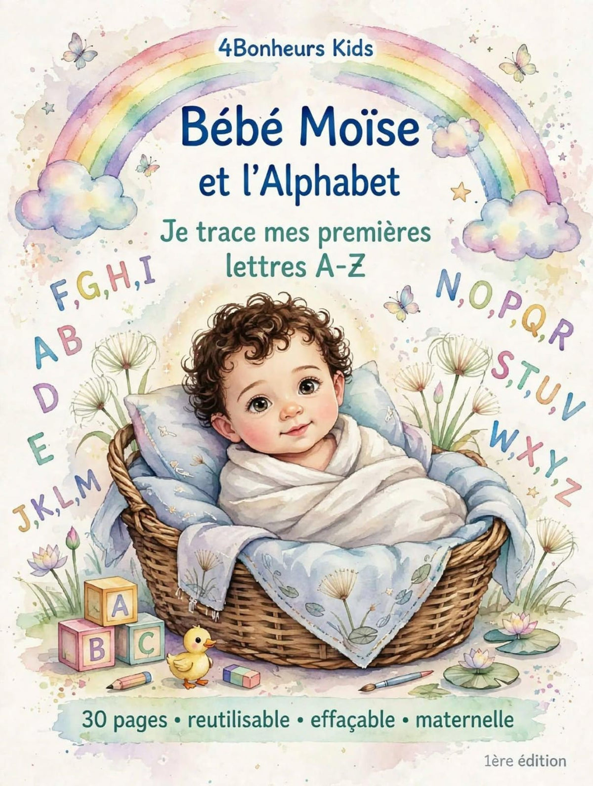 Bébé Moïse et l'Alphabet — Cahier de traçage A-Z, 3-8 ans