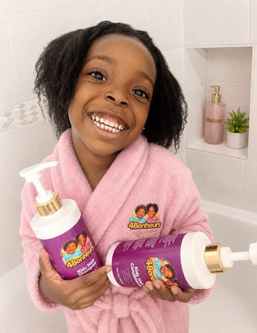 Coffret Soin Cheveux Enfants 4Bonheurs — Shampoing, Après-Shampoing, Masque & Huile