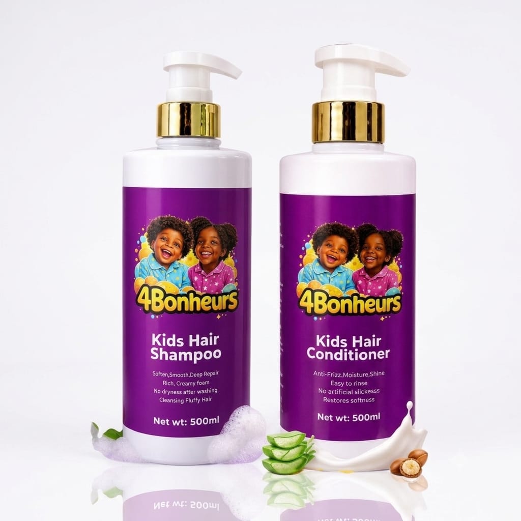 Duo Essentiel 4Bonheurs — Shampoing + Après-Shampoing Enfant (500ml x2)
